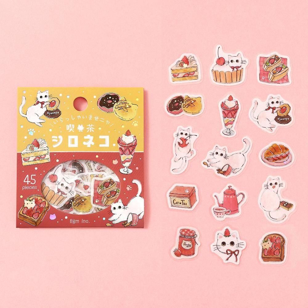 BGM Flake Stickers - Welcome Meow - Cafe Shironeko