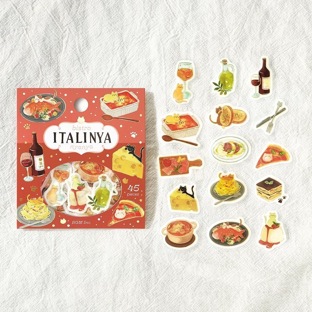 BGM Flake Stickers - Let's Eat, Meow! - Italinyan