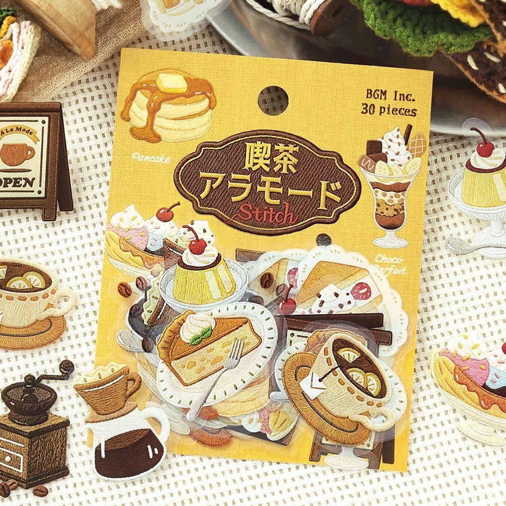 BGM Clear Flake Stickers - Cafe A La Mode Embroidery Book - Yellow
