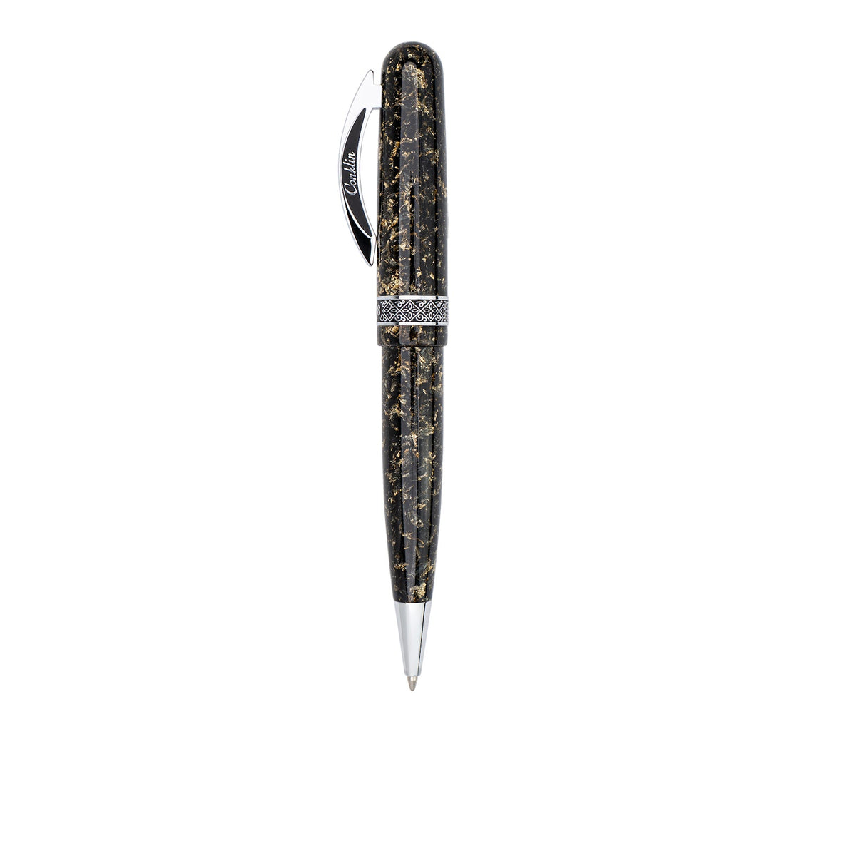 Conklin 1898 Solaris Ballpoint Pen - Black w/ Chrome Trim