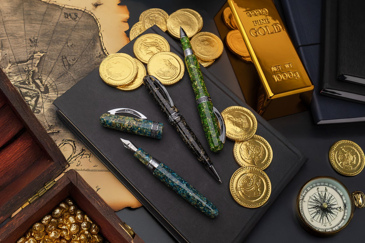 Conklin 1898 Solaris Fountain Pen - Green w/ Chrome Trim