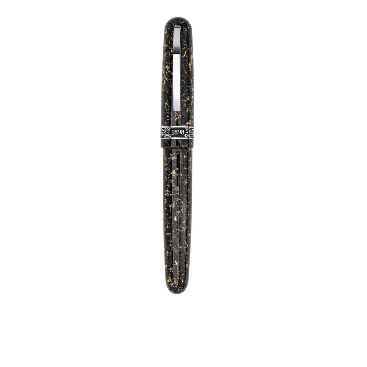 Conklin 1898 Solaris Fountain Pen - Black w/ Chrome Trim