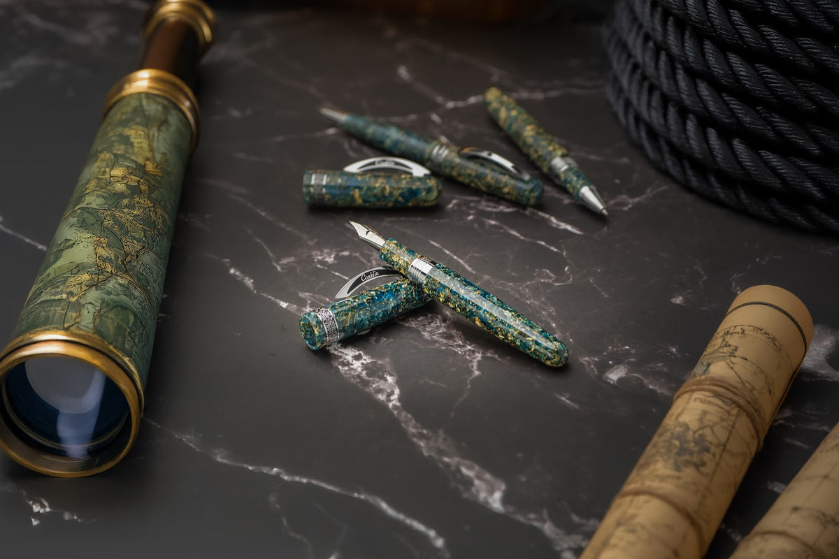 Conklin 1898 Solaris Fountain Pen - Green w/ Chrome Trim