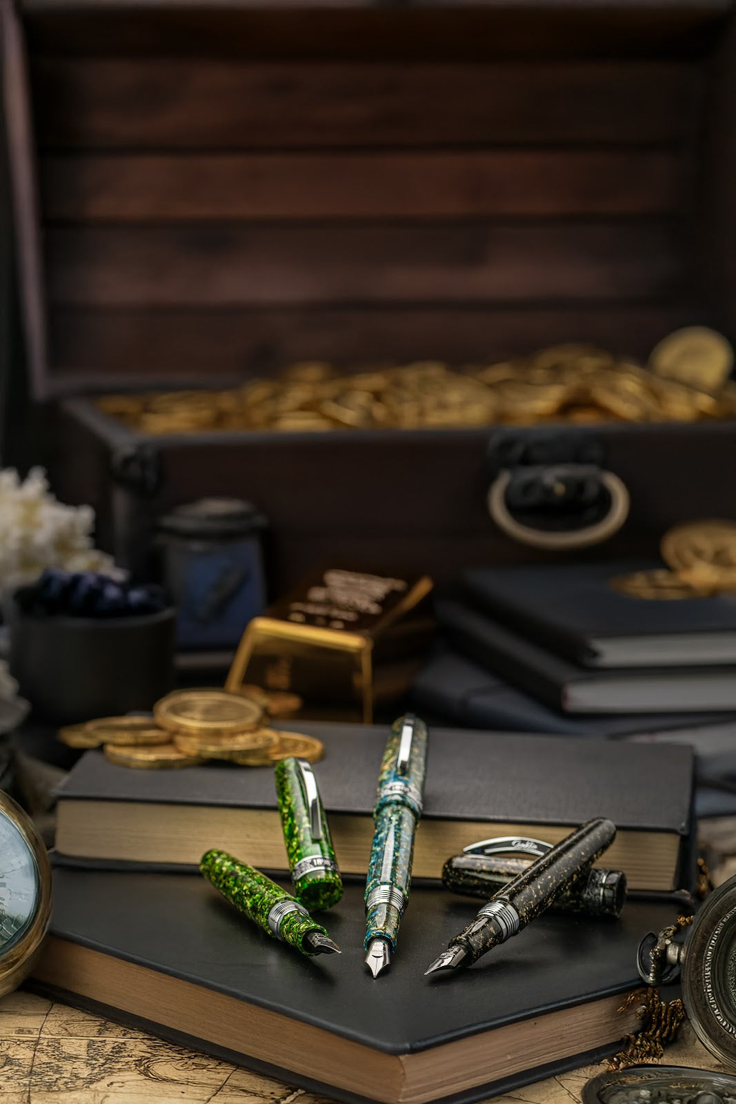 Conklin 1898 Solaris Fountain Pen - Green w/ Chrome Trim