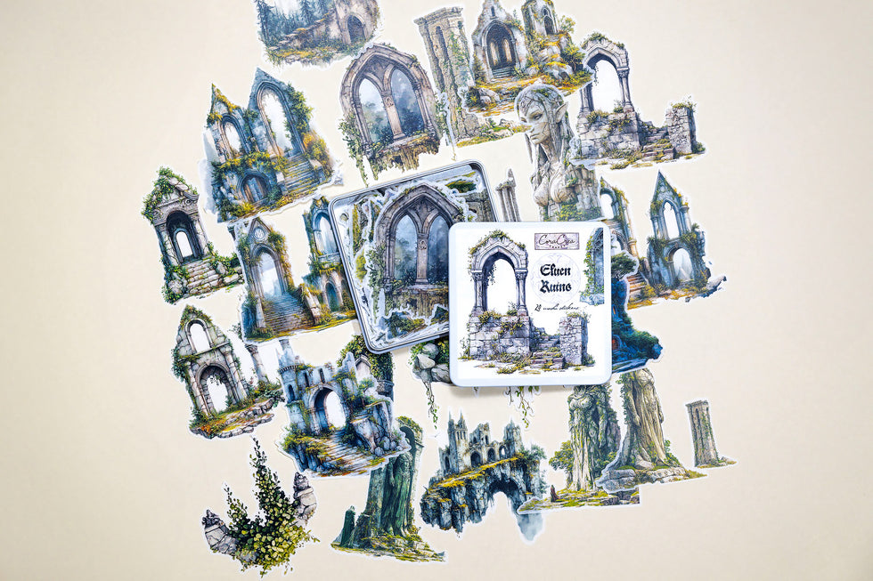 Atlas Stationers - CoraCreaCrafts Sticker Box - Elven Ruins - Stickers