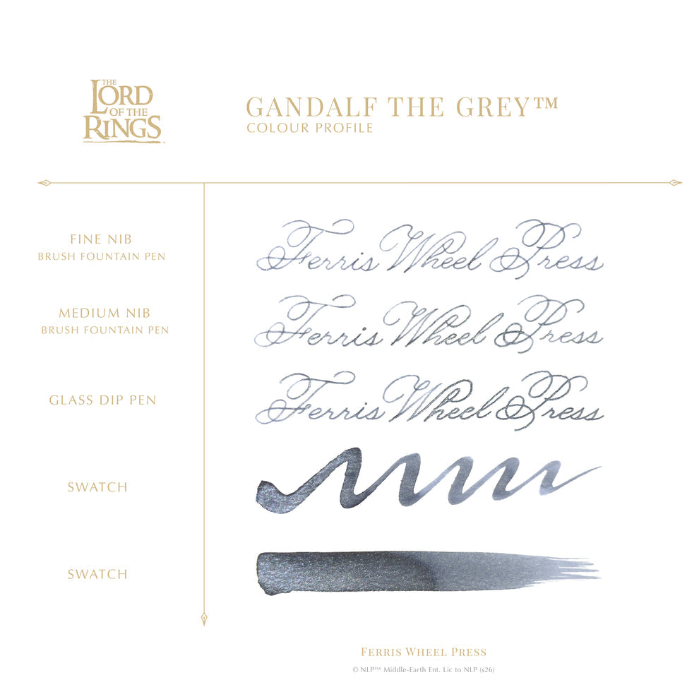 Ferris Wheel Press x The Lord of the Rings Gandalf the Grey Signature Ink - 38ml Bottled Ink