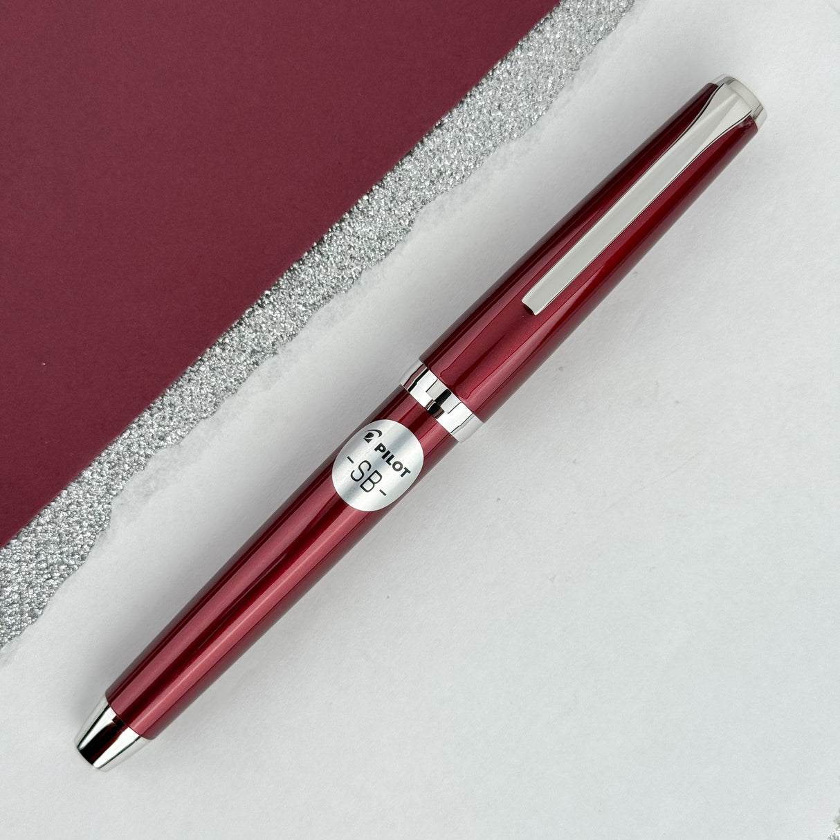 Pilot Metal Falcon Fountain Pen - Burgundy