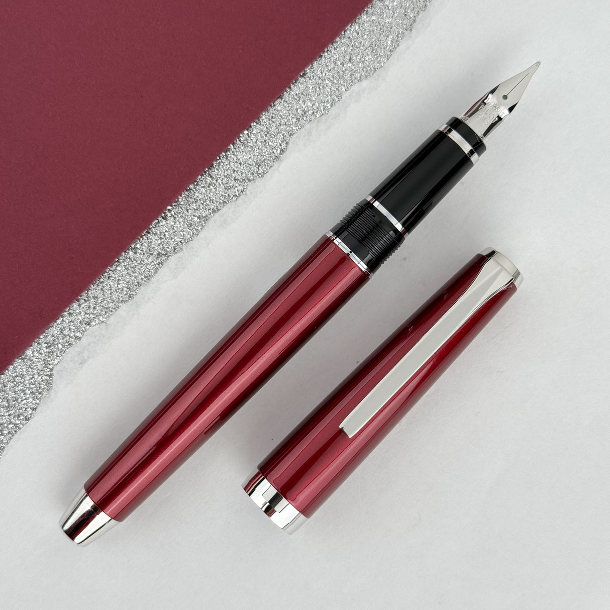 Pilot Metal Falcon Fountain Pen - Burgundy
