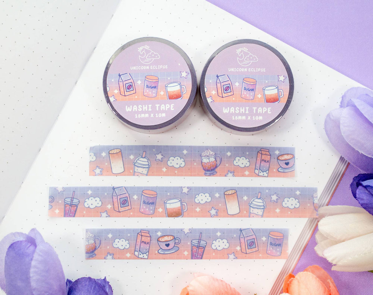Unicorn Eclipse Coffee Shop Washi Tape