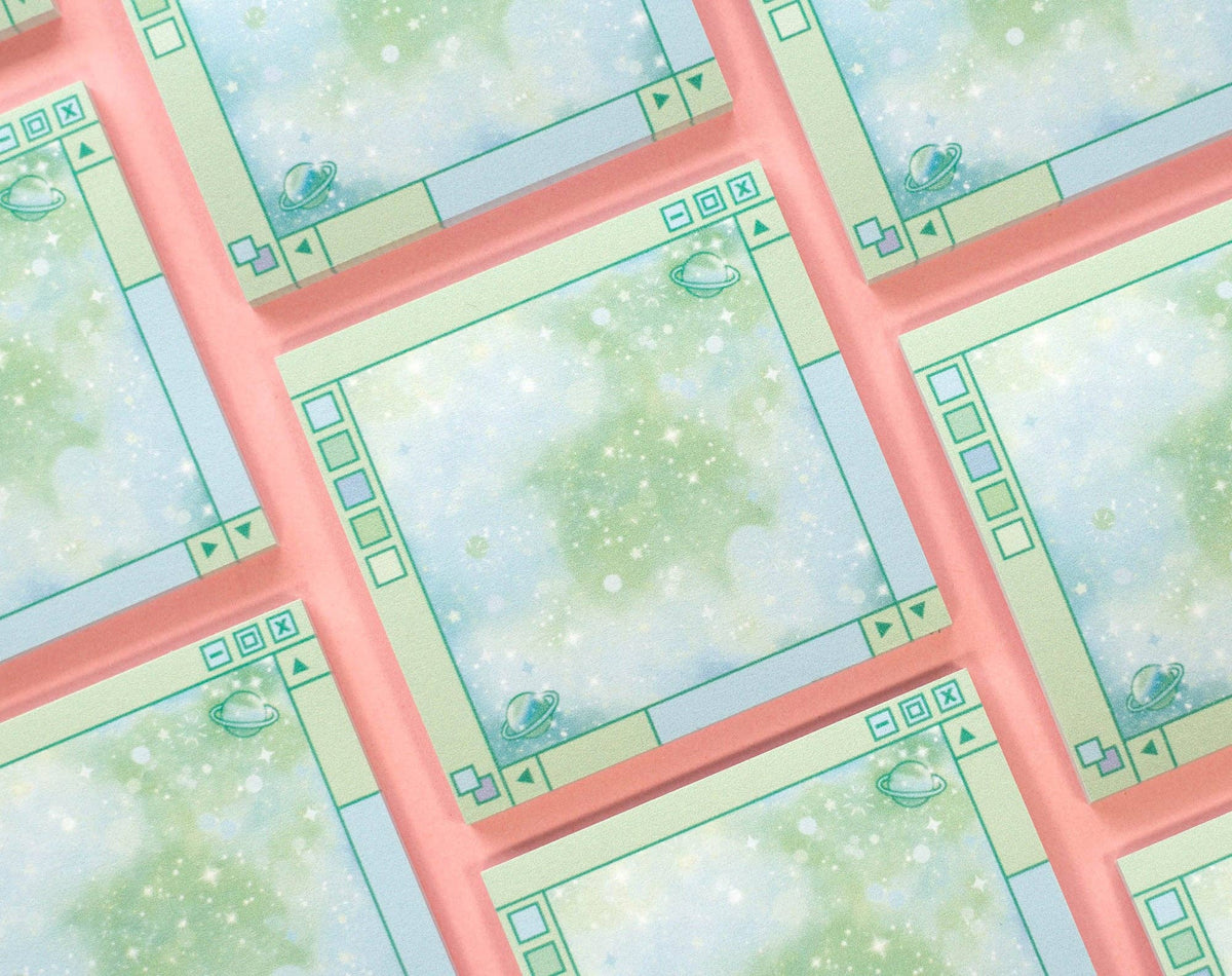 Unicorn Eclipse Green Galaxy Window Sticky Notes