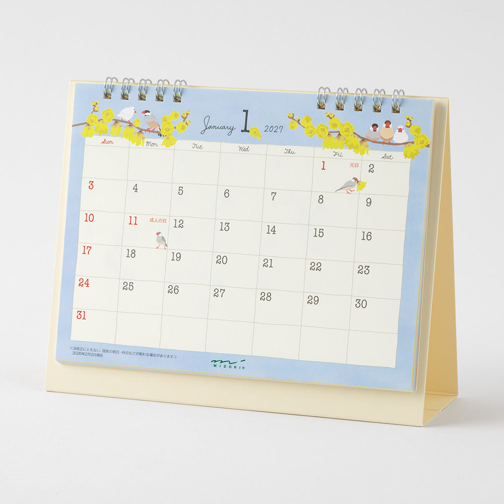 Midori Ring Calendar M - Bird