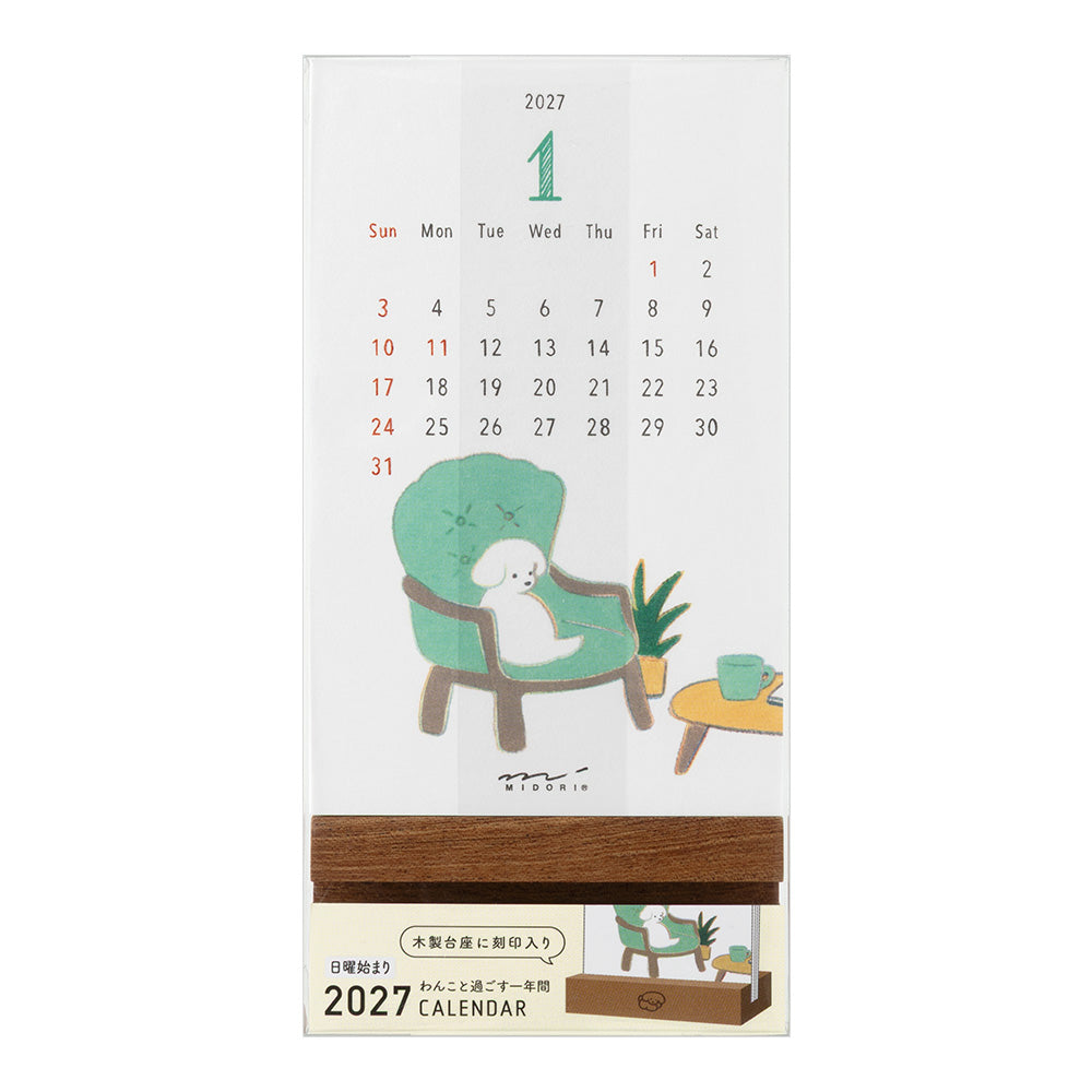 Midori Stand Calendar - Dog