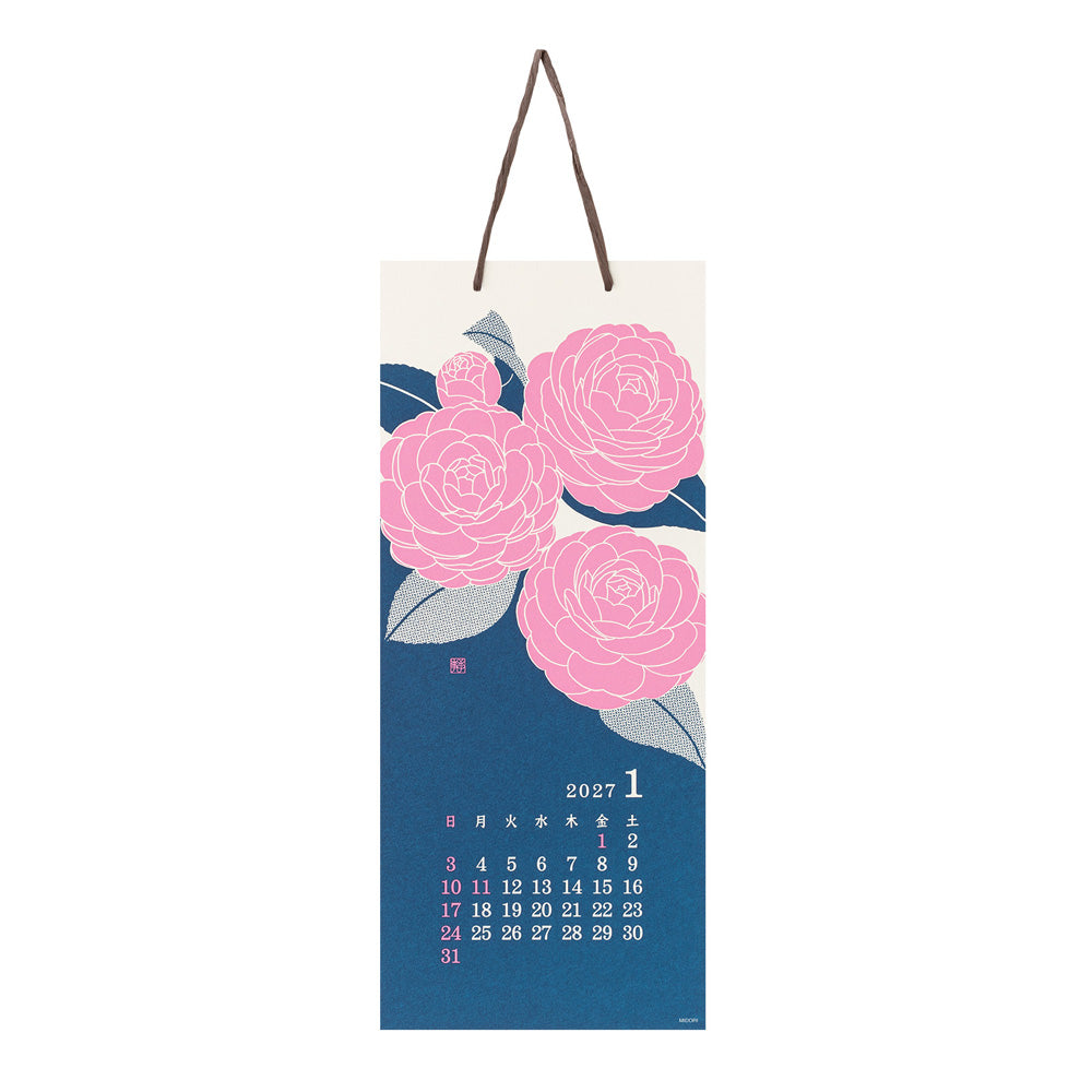 Midori Echizen Washi Wall Calendar L - Flower