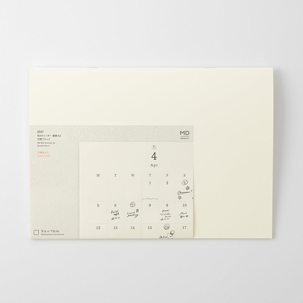 Midori MD Folded Wall Calendar - A3