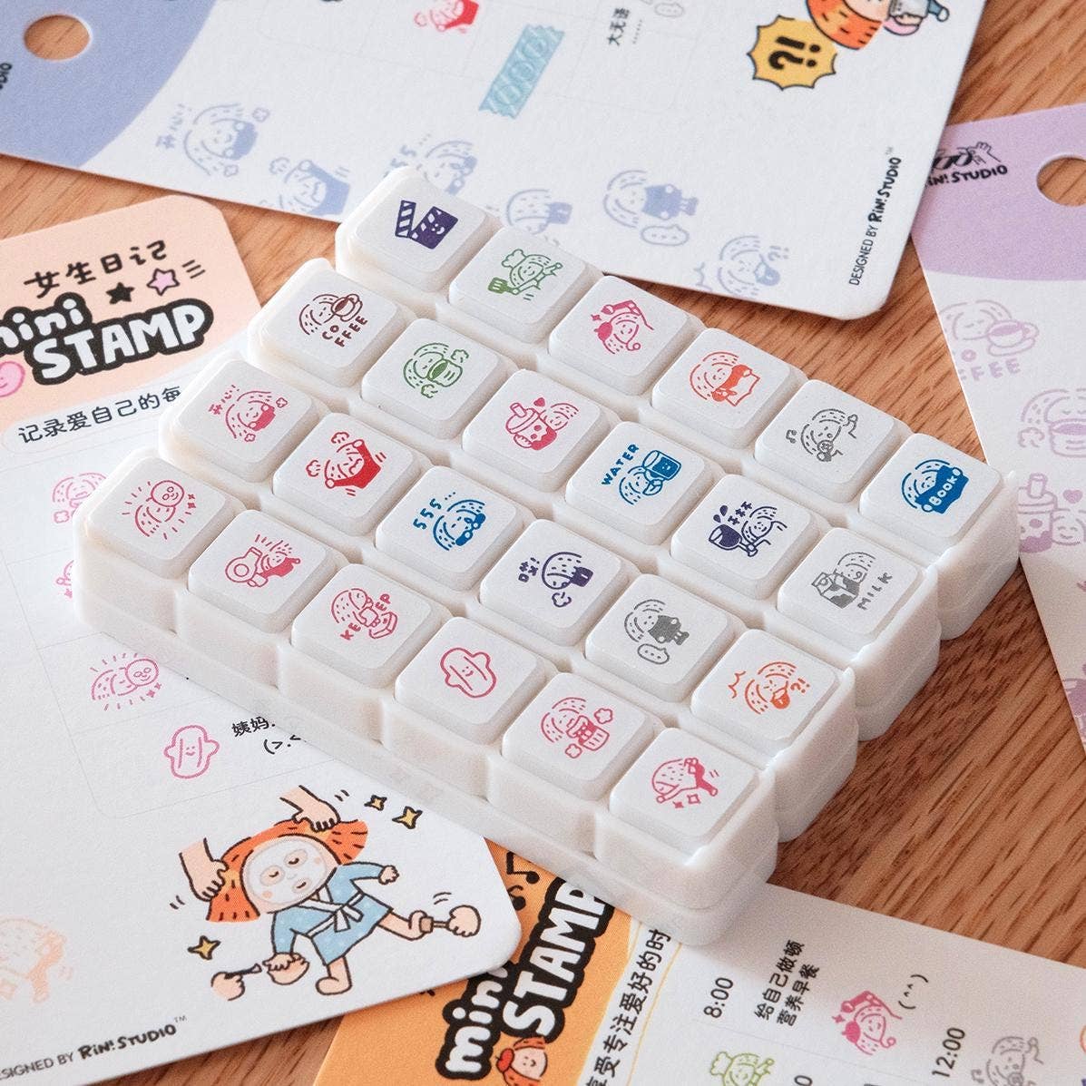RiN! Studio Mini 6-in-1 Stamp - Drinks