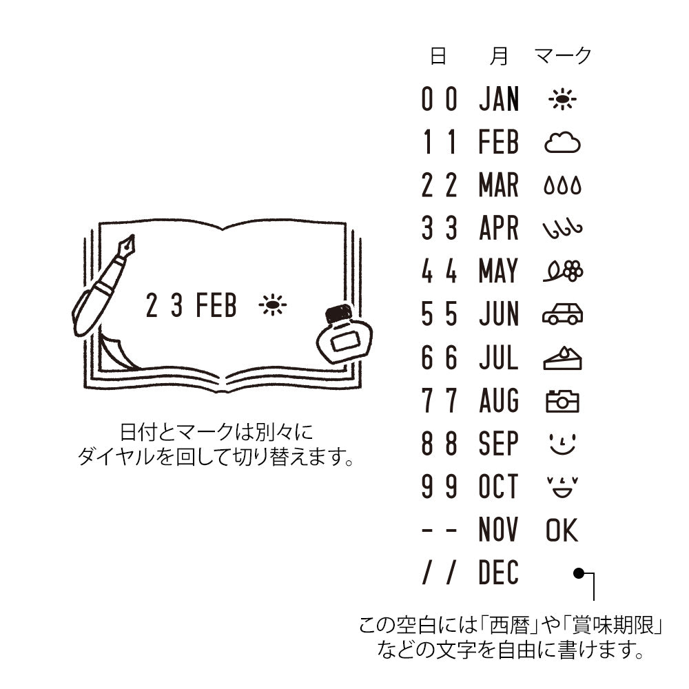 Midori Rotating Date Stamp