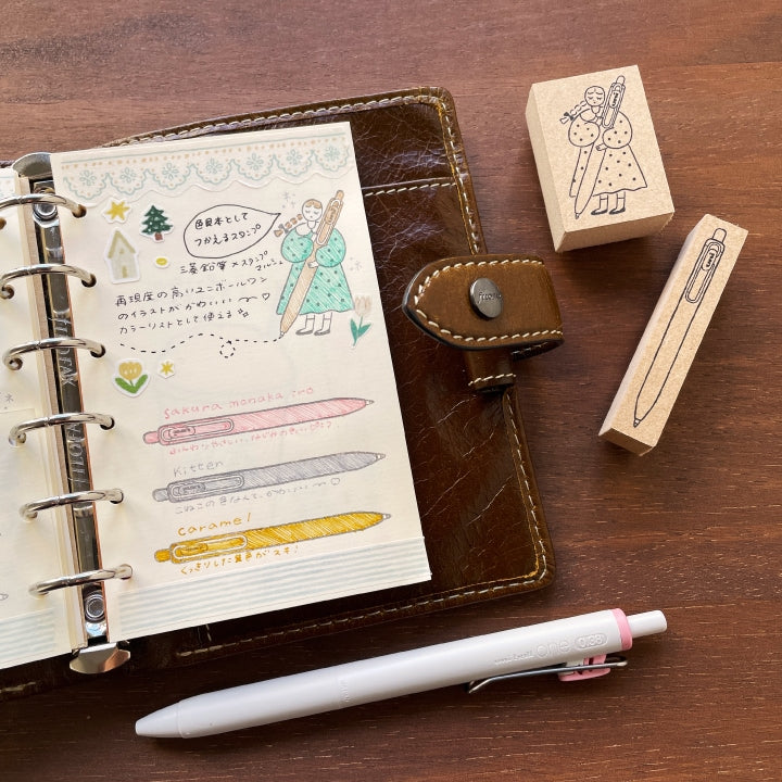 Stamp Marché x Mitsubishi Uni-Ball One Marle Illustration Stamp