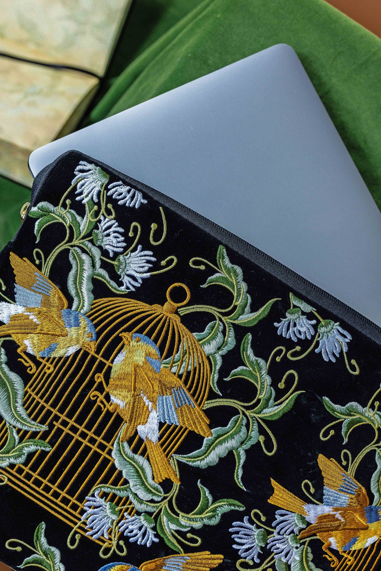 CoraCreaCrafts Bird Embroidered Notebook & Pouch