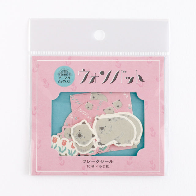 Green Flash Animal Department Store Flake Sticker - Wombat