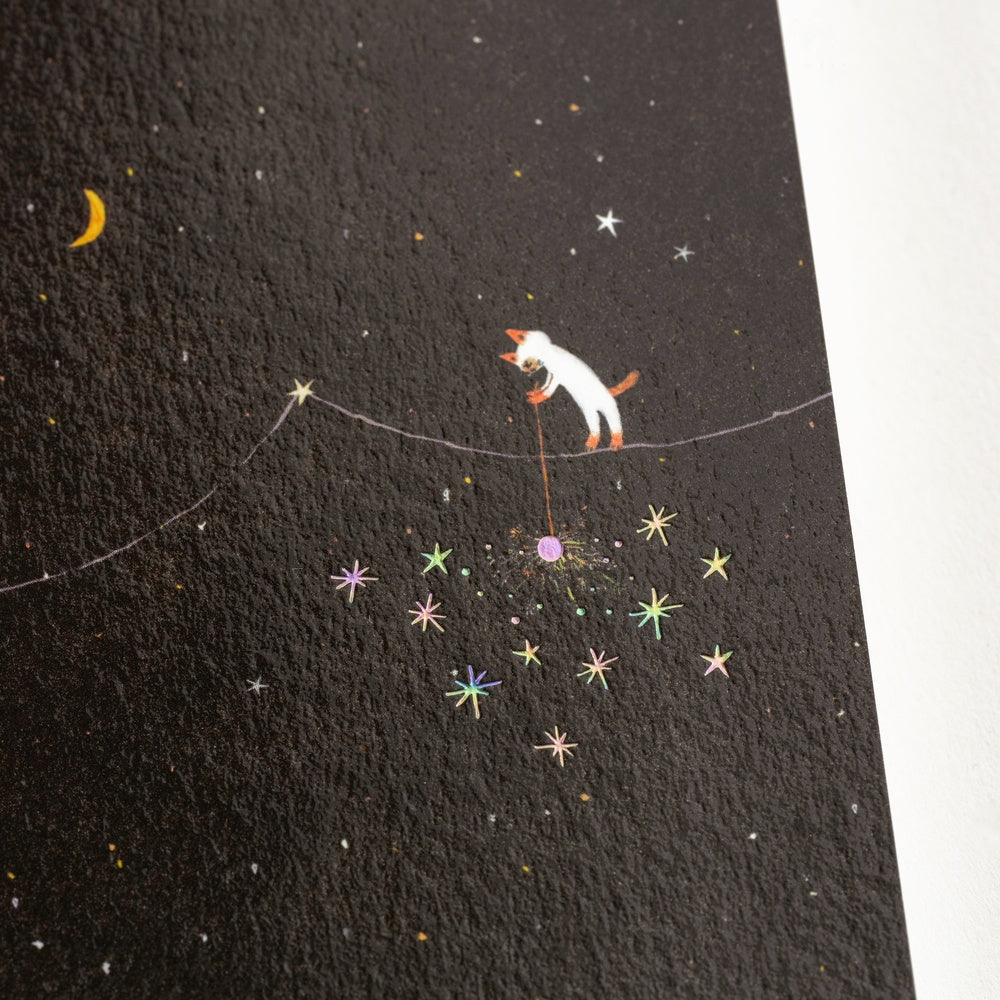 Hobonichi A6 Notebook - Graph - Hiroko Kubota: Another night of falling star sparklers