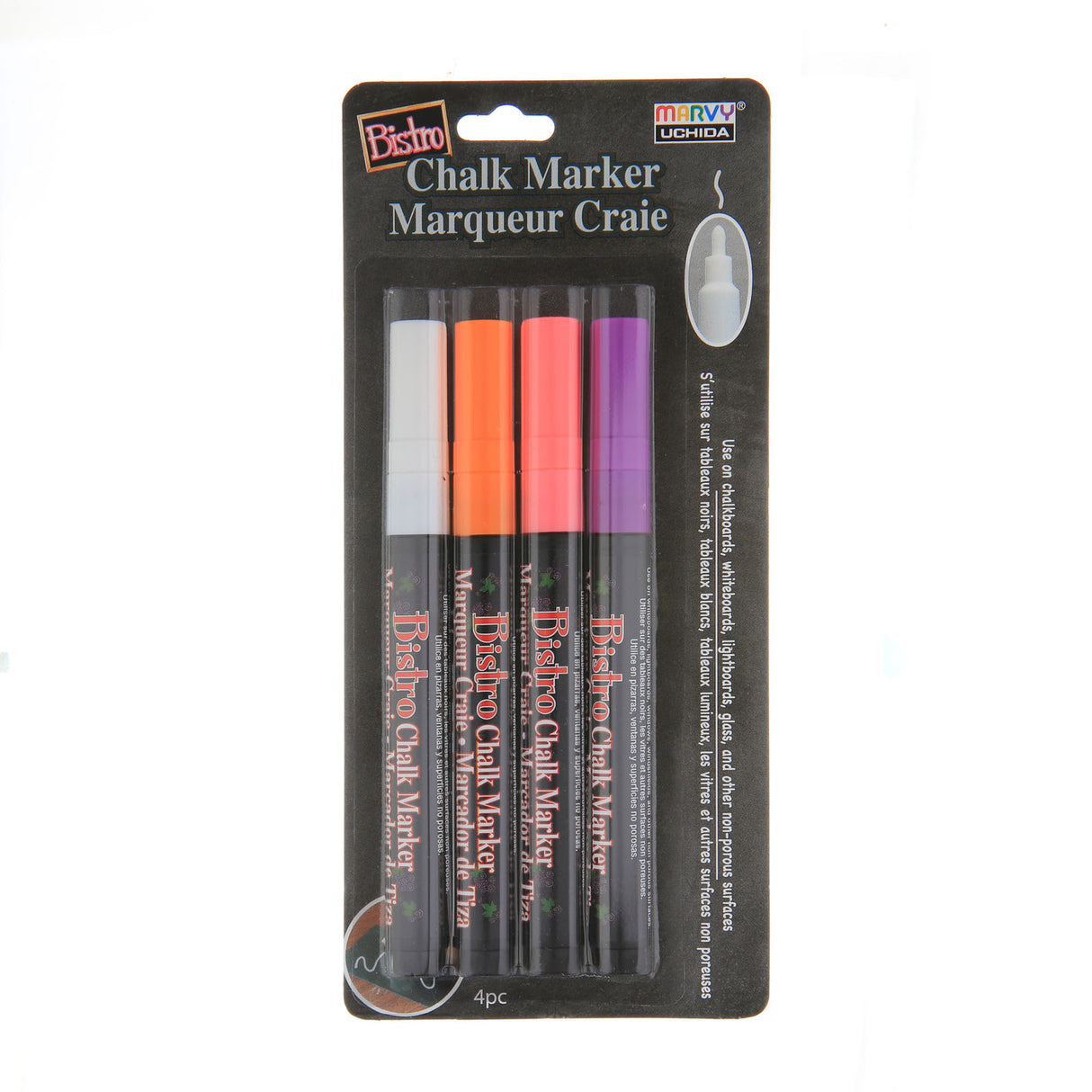 Bistro Chalk Fine Point Markers - Fluorescent H - Set of 4