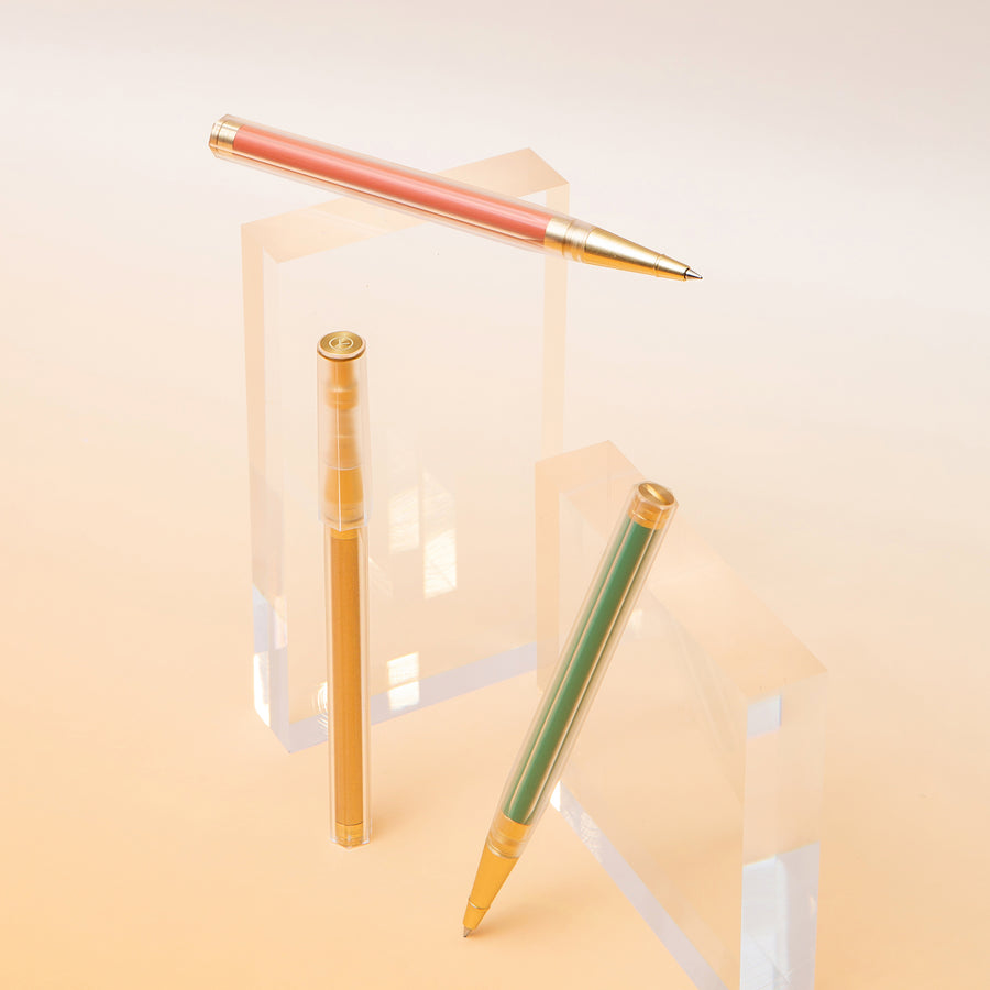 YStudio Glamour Evolve Elemental Rollerball Pen - Brass Gold