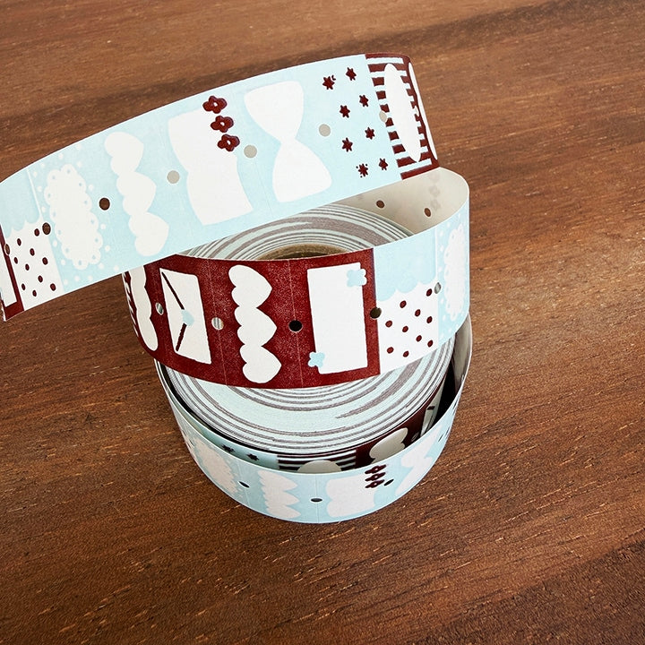 Stamp Marché Label Sticker - PopMix - Brown x Blue