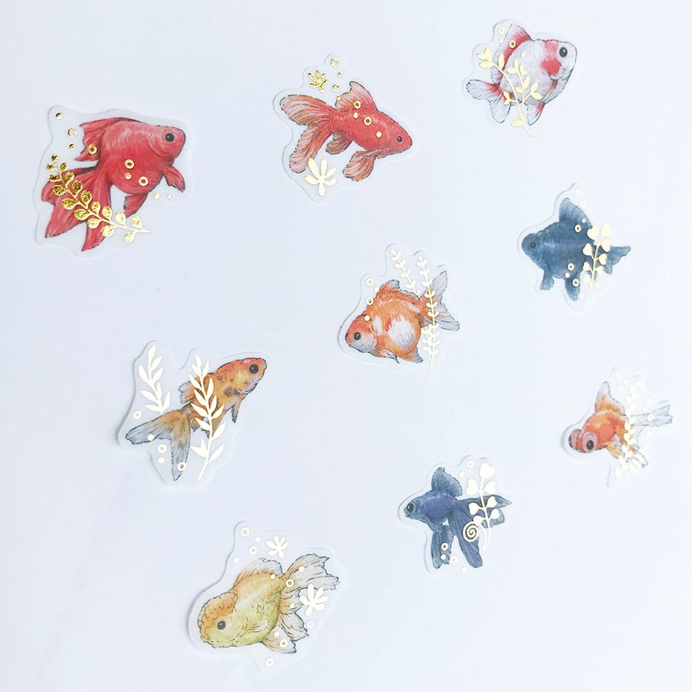 Papier Platz MILINA Flake Stickers - LOVE Goldfish