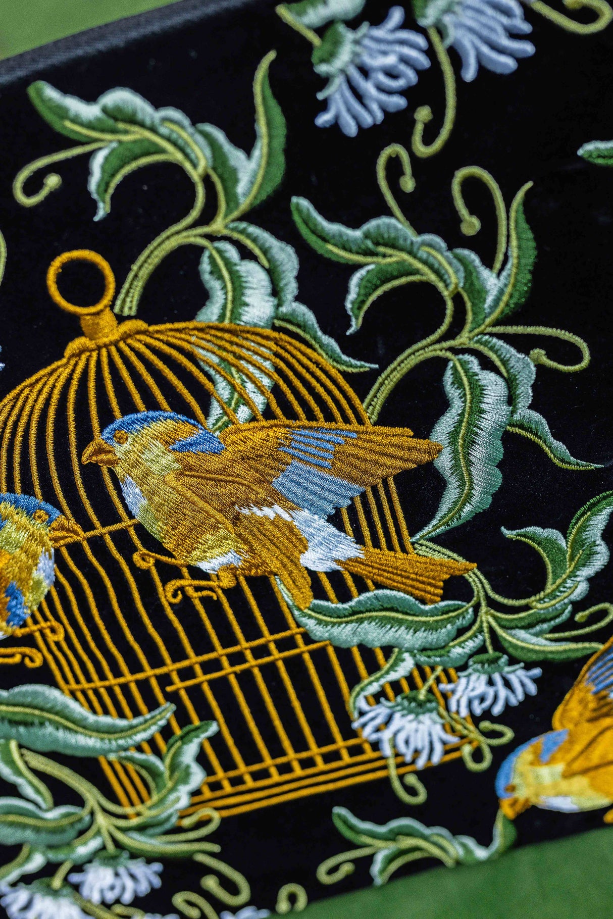 CoraCreaCrafts Bird Embroidered Notebook & Pouch
