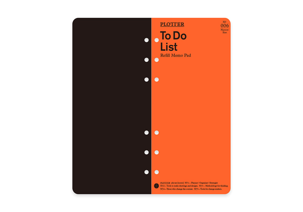 Plotter Refill Memo Pad - To Do List - Narrow Size