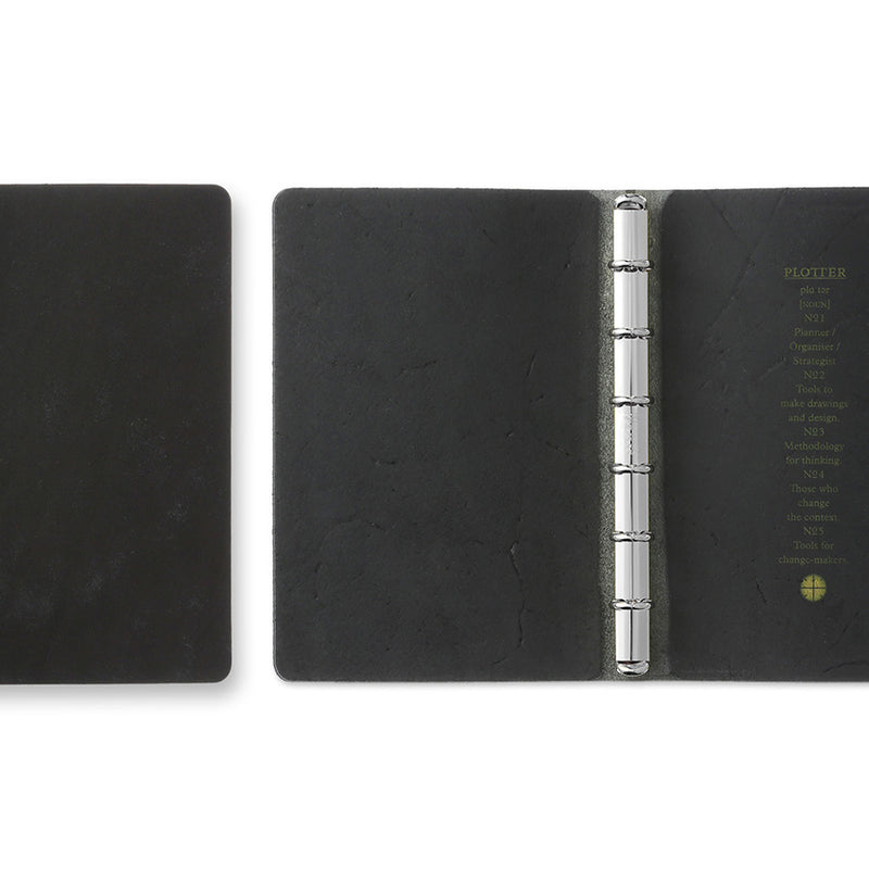 Plotter Pueblo 6-Ring Leather Binder - Mini Size - Black