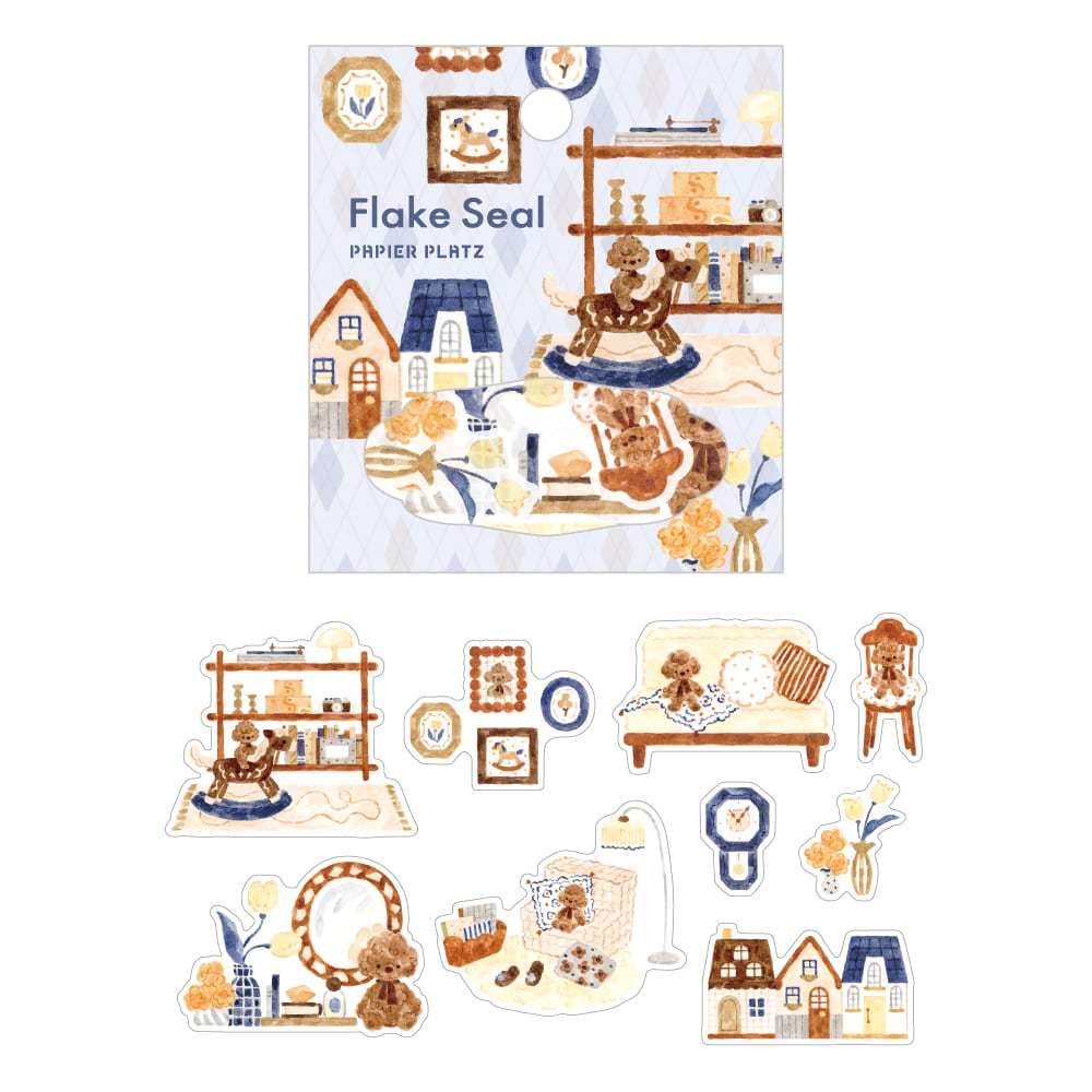 Papier Platz Nakauchi Waka Flake Stickers - Dog and Interior