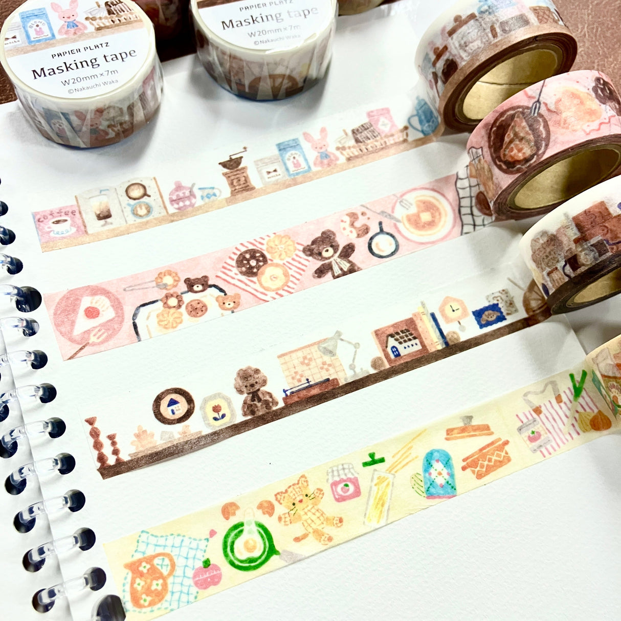 Papier Platz Nakauchi Waka Washi Tape - Rabbit and Coffee