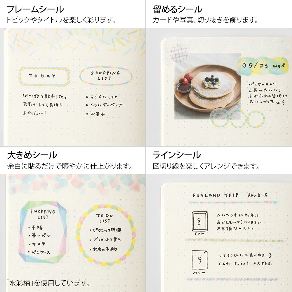 Midori Yuru Log Sticker 2 Sheets - Scandinavia