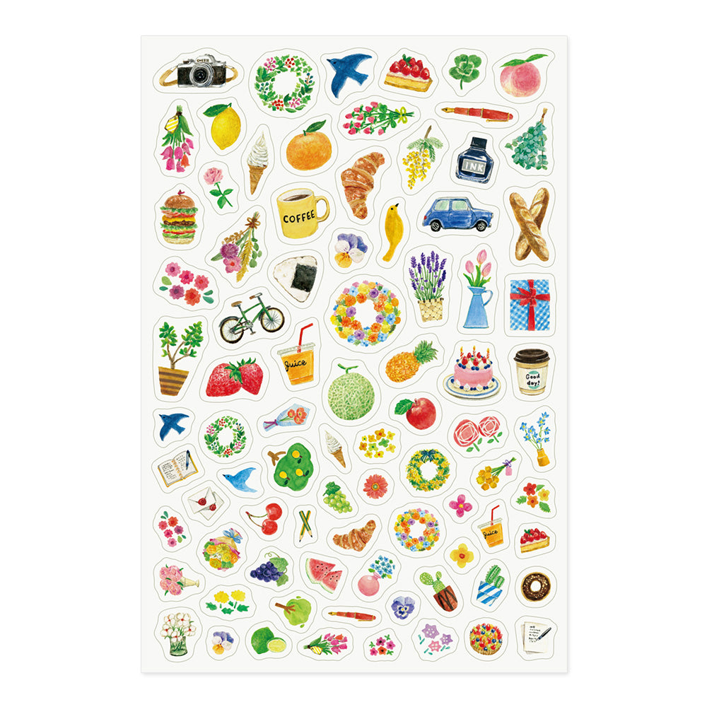 Midori Yuru Log Sticker 1 Sheet - Motif