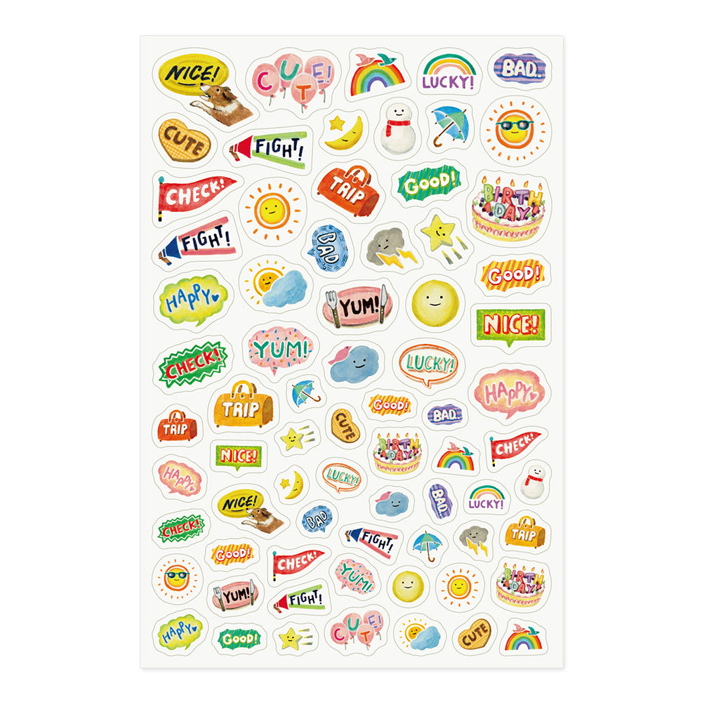 Midori Yuru Log Sticker 1 Sheet - Feeling