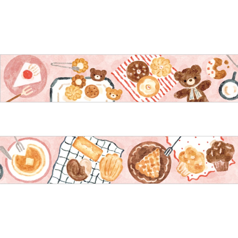 Papier Platz Nakauchi Waka Washi Tape - Bear and Sweets