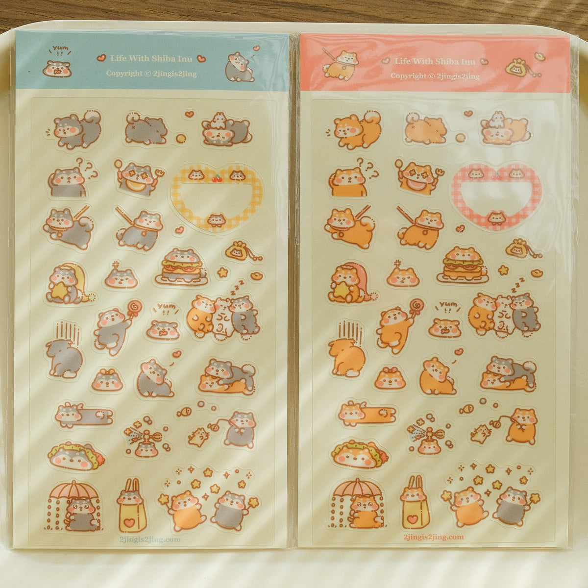 2jingis2jing Shiba Doodoo & Bobo Sticker Sheet