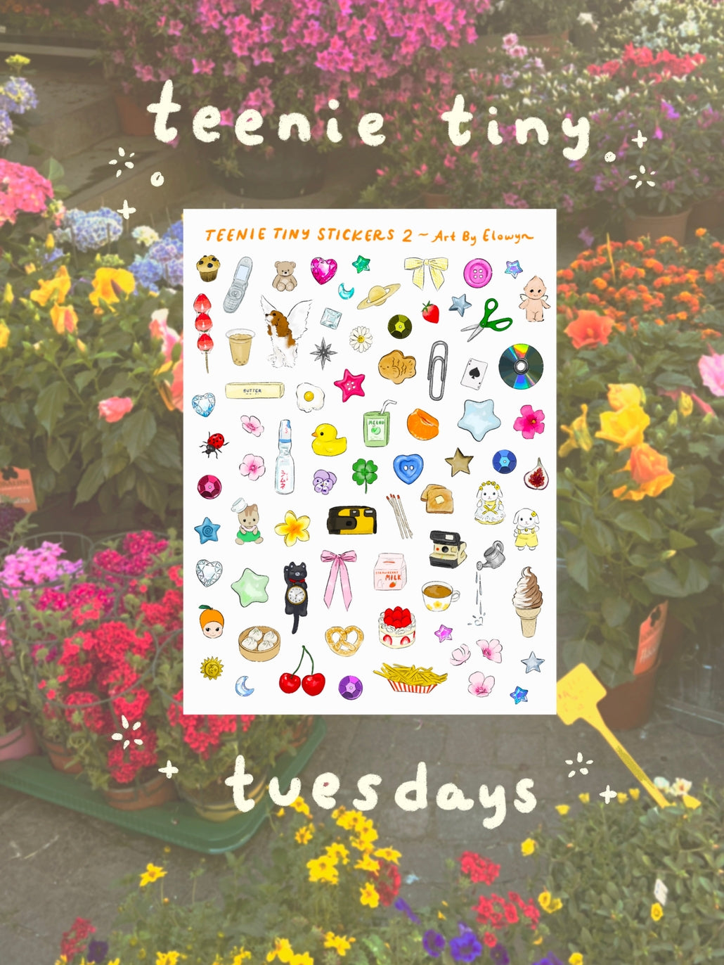 Art By Elowyn Teenie Tiny Stickers 2 Sheet - 5" x 7" Sticker Sheet