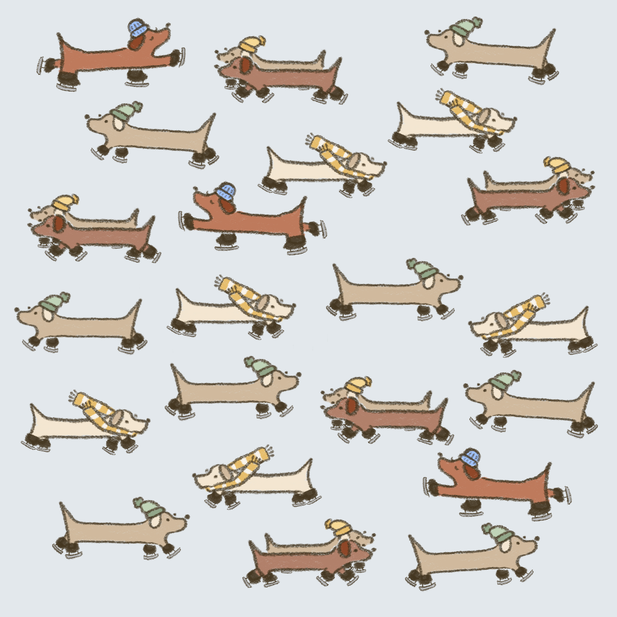 dana ate oatmeal! Ice Skating Dogs Washi Sticker Sheet