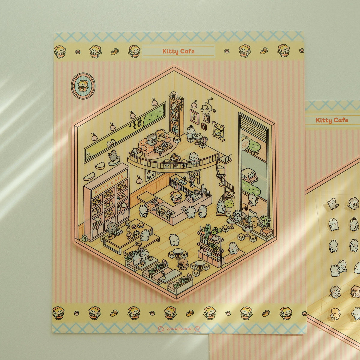 2jingis2jing Scene Sticker DIY Kit - Kitty Cafe