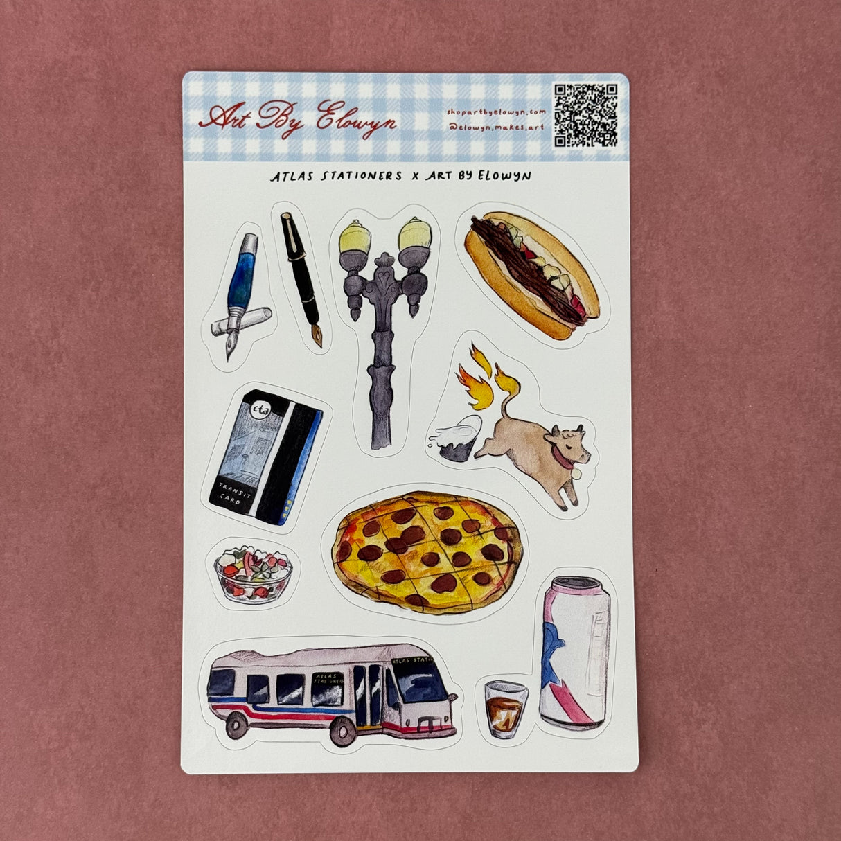 Art by Elowyn Sticker Sheet - Chicago Favorites (Atlas Exclusive)