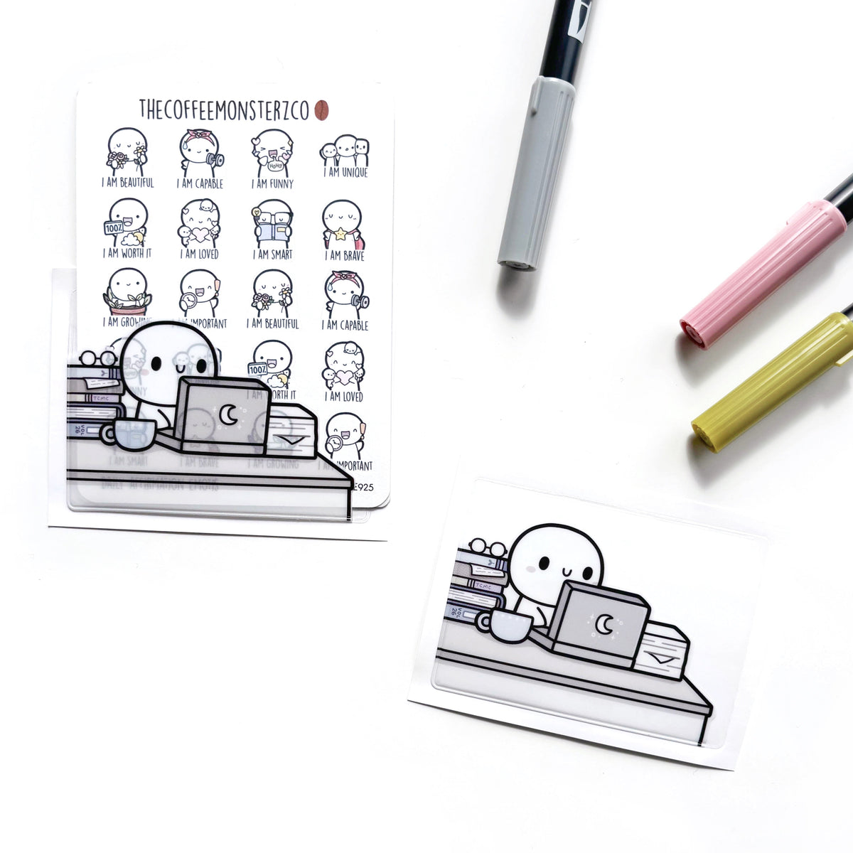 TheCoffeeMonsterzCo At the Office - Adhesive Pocket