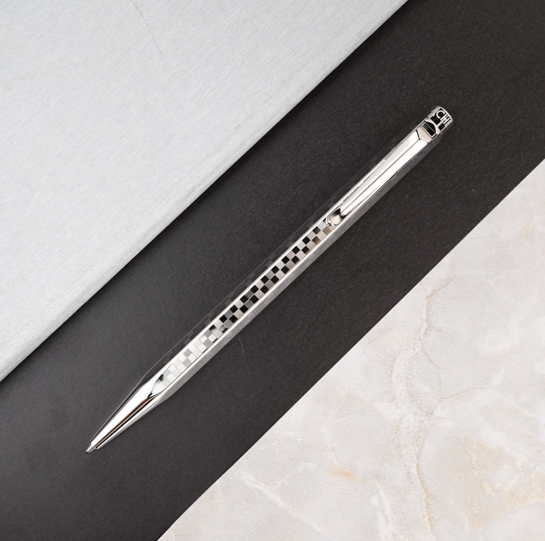 Caran D'Ache Damier Ecridor Ballpoint Pen - Grey Silver
