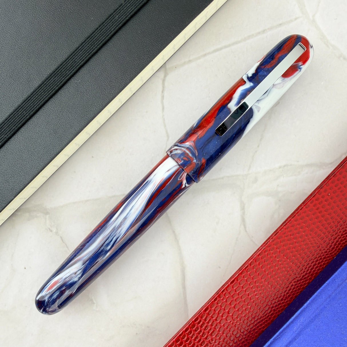 Conklin All American Fountain Pen - USA 250th Anniversary w/Chrome Trim (Limited Edition)