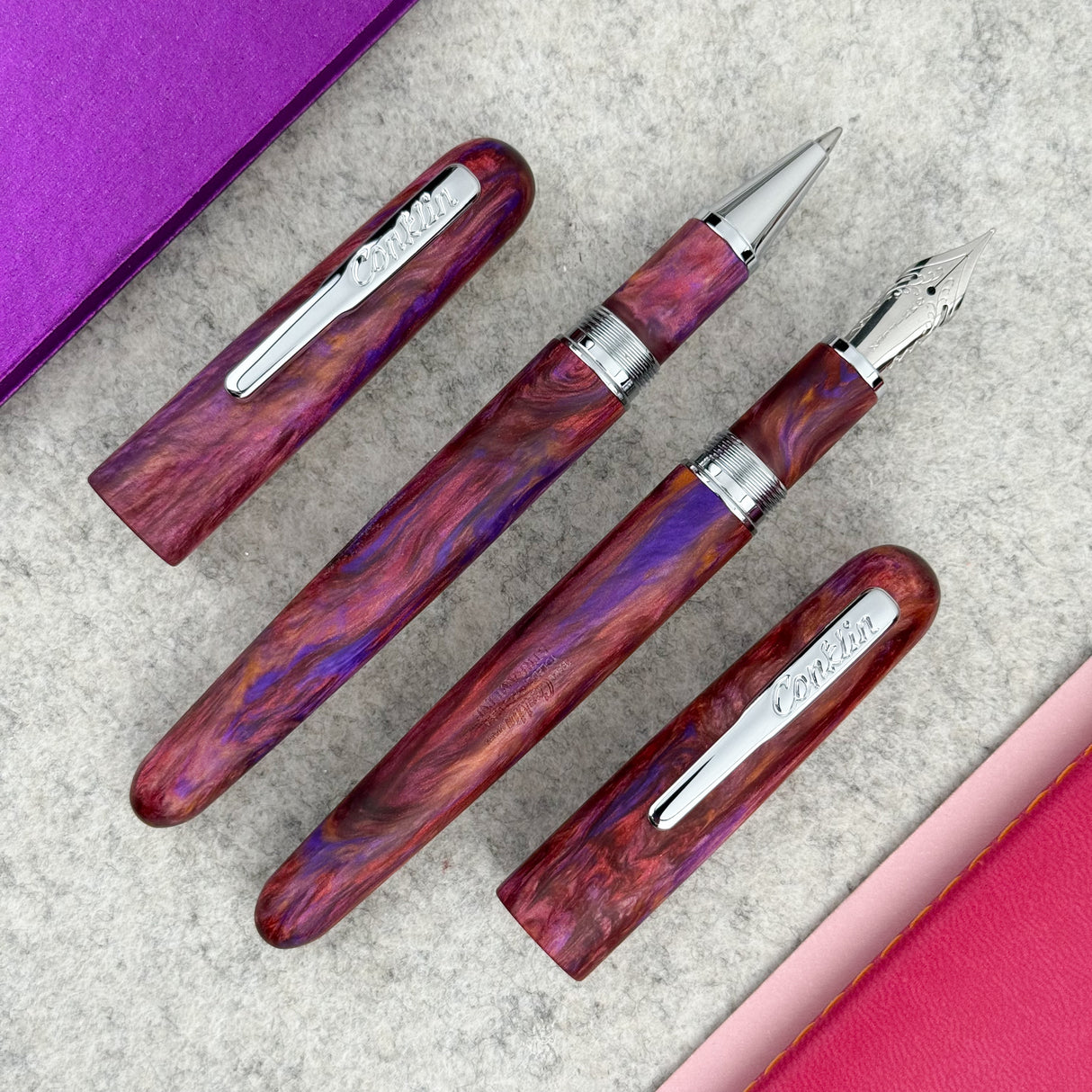 Conklin Streamline Fountain Pen - Sunset Medley - Matte w/ Chrome Trim