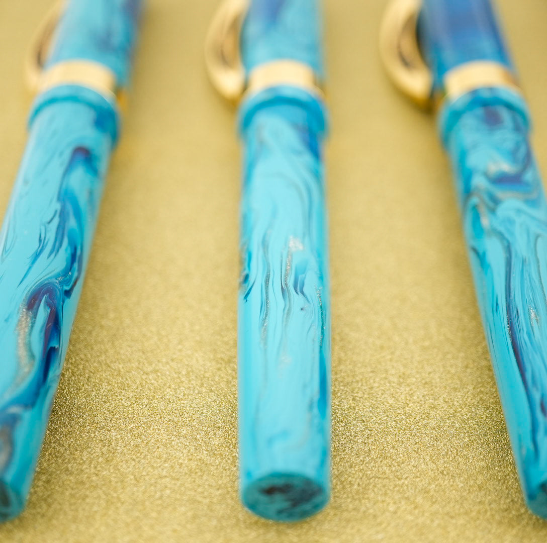Conklin Toledo Fountain Pen - Tidal Pool w/ Yellow Gold Trim (Limited Edition)