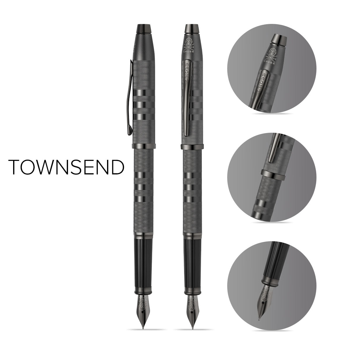Century II Midnight Black Fountain Pen - info graphic