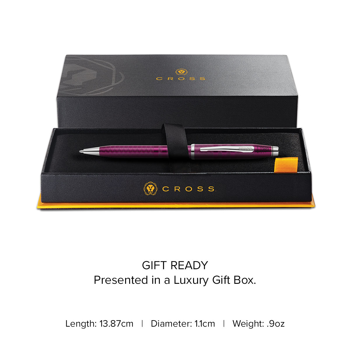 Century II Midnight Plum Ballpoint Pen - gift box and specs