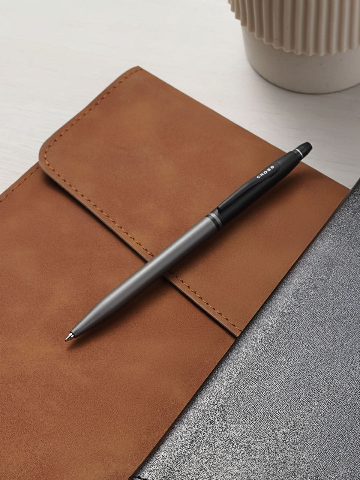 Click Tuxedo Satin Metallic Gray Ballpoint Pen Mechanism